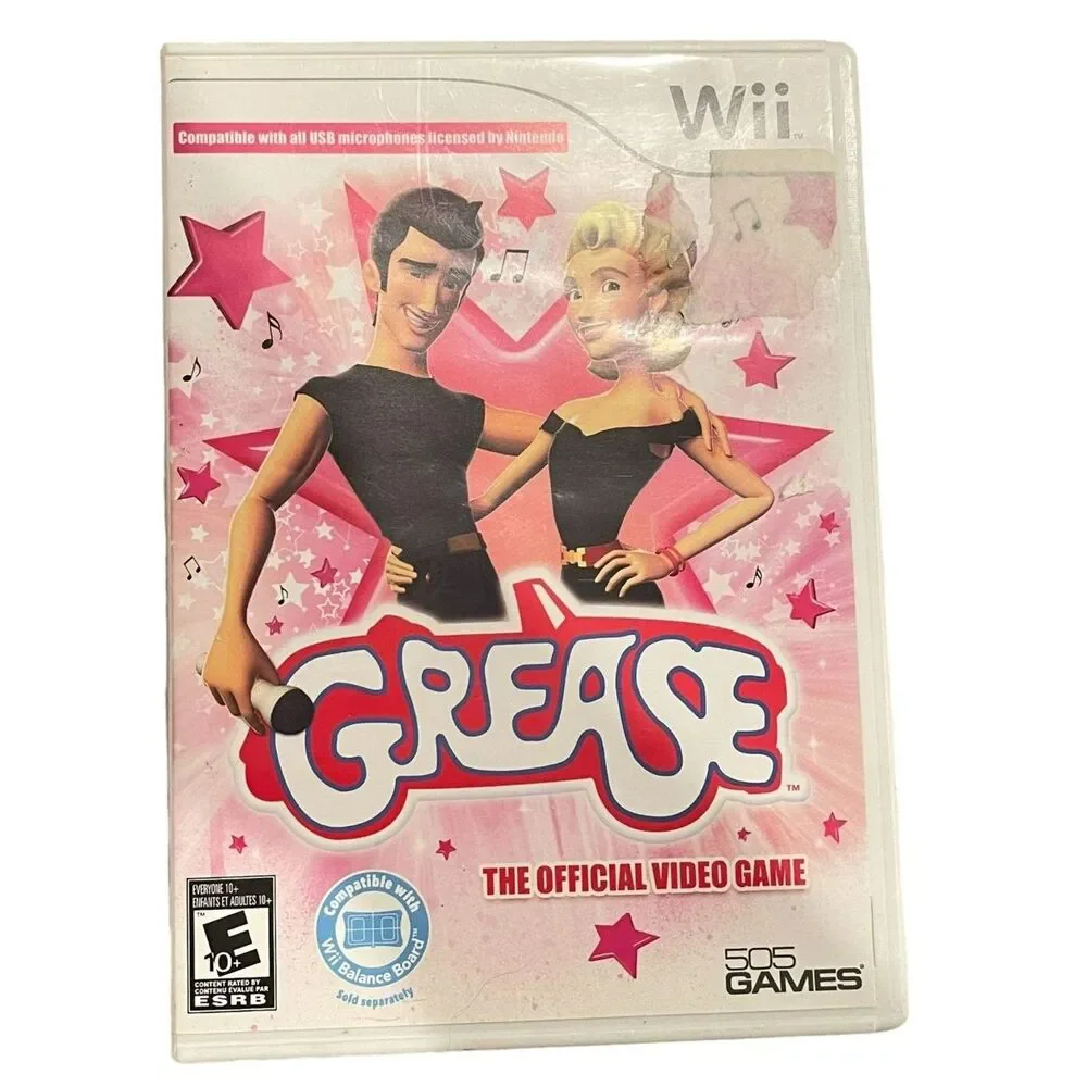Grease (Nintendo Wii, 2010) TESTED COMPLETE CASE DISC BOOKLET Video Game